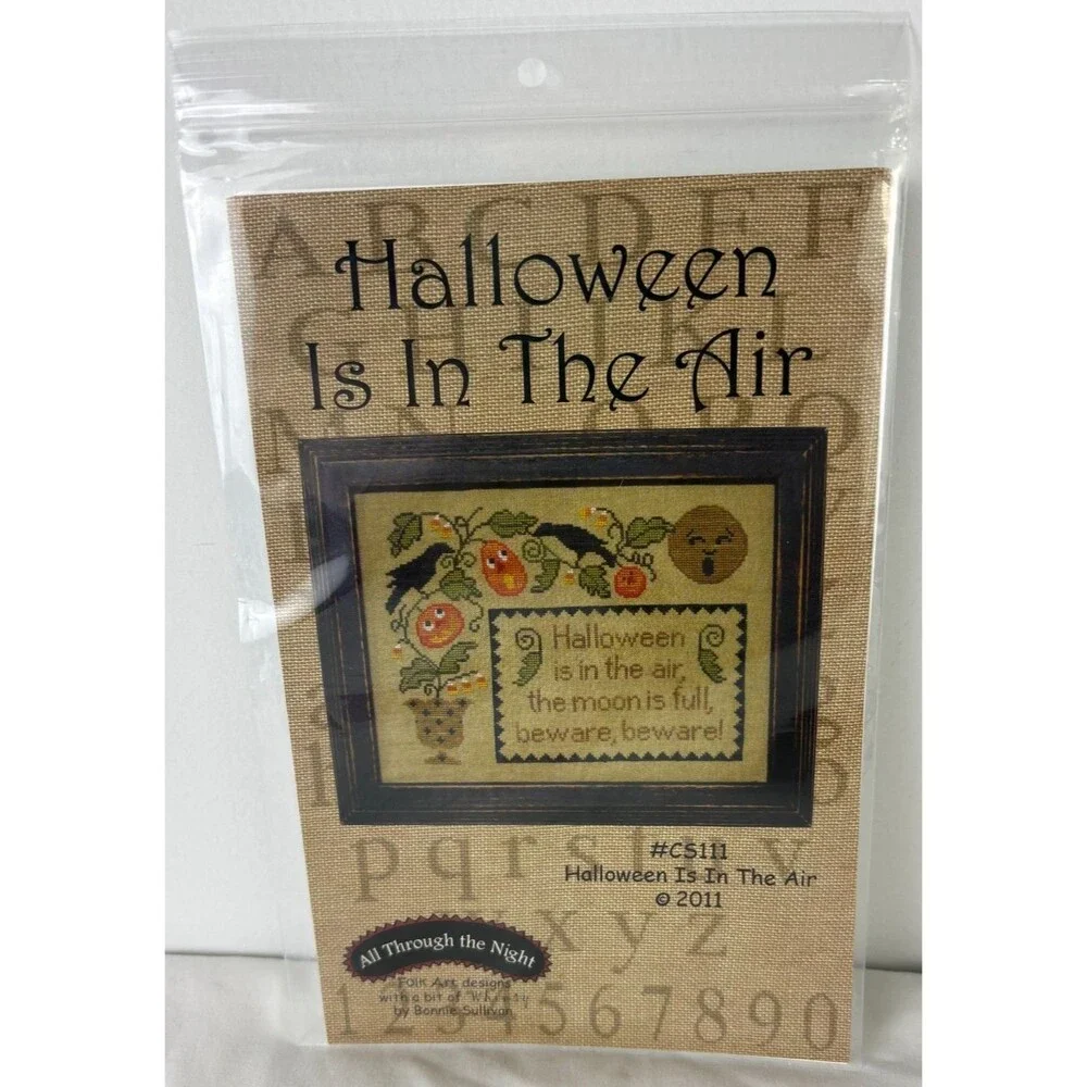 Halloween Is In The Air Cross Stitch Chart Bonnie Sullivan Folk Art CS111